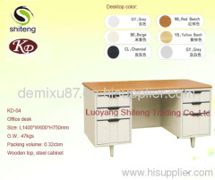 high quality wooden top steel cabinet table