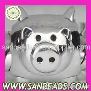 Fashion Fly Pig -shaped European silver beads