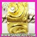 Gold Plated Sterling Silver European Clip Bead With CZ Stone