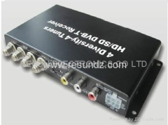 4 Diversity 4 Tuner HD MPEG-4 H.264 SD DVB-T Receiver for Car