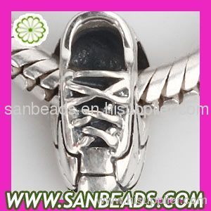 Sneaker-shaped European 925 sterling silver beads wholesale