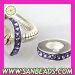 Sterling Silver European Spacer Beads With Purple Austrian Crystal