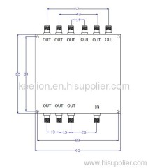 1200MHZ-1600MHZ 9 Way Power Divider & Power splitter