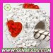 Fashion Sterling Silver European Austrian Crystal Beads With Heart