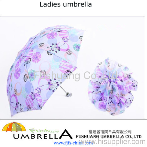 Hot sale pretty ladies umbrella full printing with flower