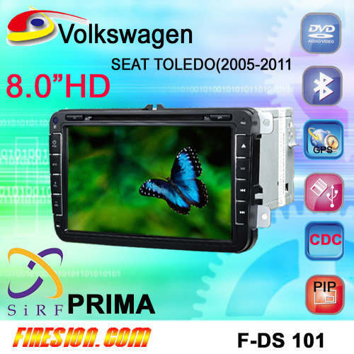 VW SEAT TOLEDO 2005-2011 Navigation CAR VIDEO DVD 8inch TMC Canbus 3D
