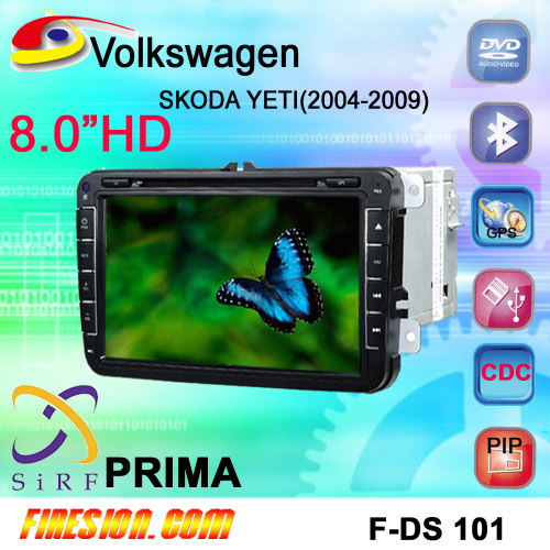 VW SKODA YETI 2004-2009 Navigation DVD Sirf Prma 8 INCH