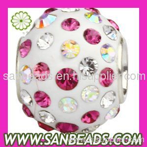 Fashion jewelry crystal European Beads with 925 silver core