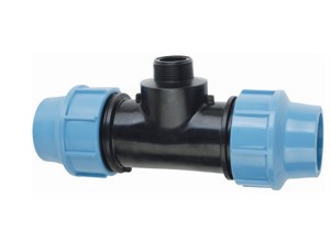 PP Equal Tee With Male Screw Thread Compression Fittings PN16