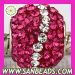 Colorful Charm European crystal bead with silver core Wholesale