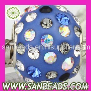 European style Silver Core colorful crystal pave beads Wholesale