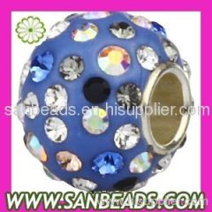 European style Silver Core colorful crystal pave beads Wholesale