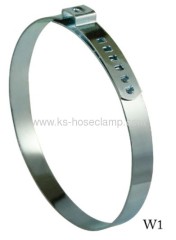 stepless single ear hose clamp