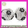 Wholesale Charm European Flower Crystal Beads With 925 Silver Core