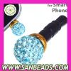 Wholesale 8mm Cyan Czech Crystal Ball Cute Plugy Earphone Jack Accessory