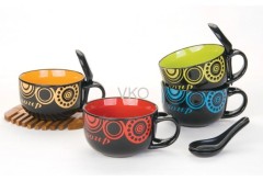 Creative Ceramic Soup Mug With Spoon