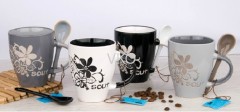 Flower And Grass Design Porcelain Soup Mug