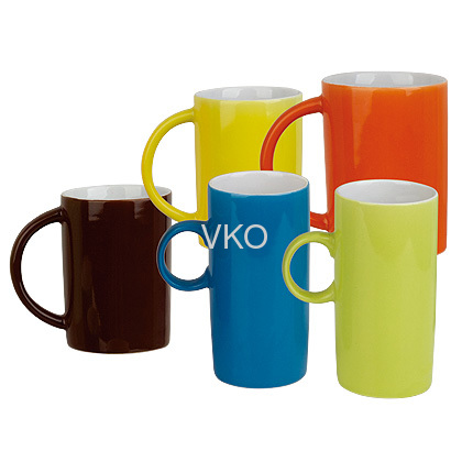 Colorful Longer Porcelain Travel Mugs