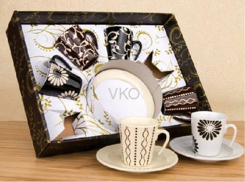 Ceramic Mugs With Saucer Set Packed In Gift Box