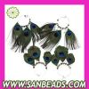 Fashion peacock feather hoop earrings Wholesale