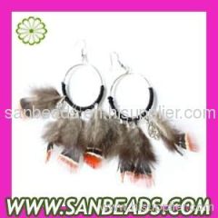 2012 latest design feather earring jewelry fashion