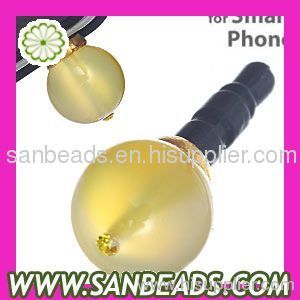 Agate Bead earphone ear plug anti dust plug Wholesale