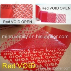 Red Warranty VOID Tapes for warranty void sealling cartons