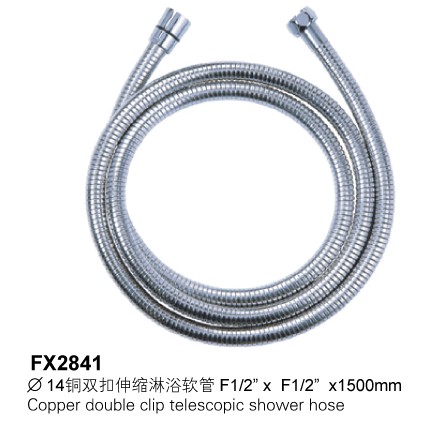 Copper Double Clip Telescopic Shower Hose