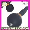 Wholesale 10mm Black Agate Mobile Earphone Jack Plug Fit SmartPhone