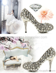 hand made diamond wedding shoes