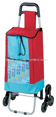 wheeled shopping trolley with plastic handle