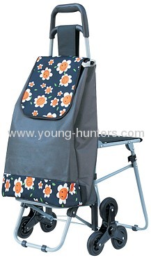 wheeled foldable trolley bag with seat