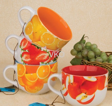 Decal Printing Design Colorful Ceramic Serving Bowls