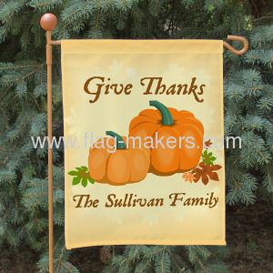 give thanks garden flag