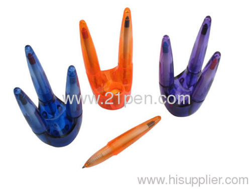 hand 3 pens with stand
