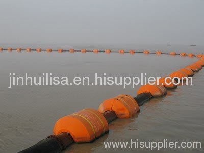 a strong but flexible plastic float for dreging pipe