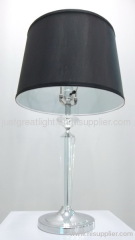 black fabric table lamp