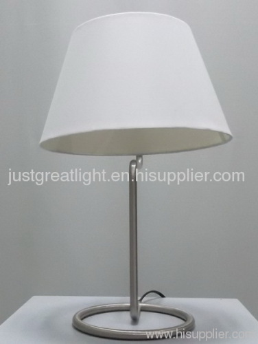 UL white fabric portable table light with steel base for home TL023