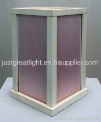 White cube wooden body with thread table lamp for art deco TL044