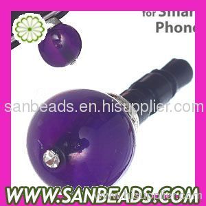 Purple Agate 3.5mm Anti Dust Ear Cap Earphone Dustproof Plug Stopper Cellphone