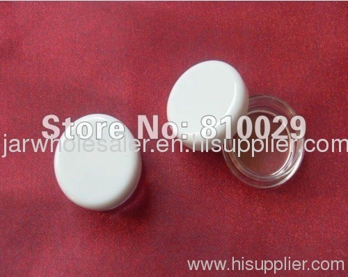 4gm White cap plastic clear container cosmetic packaging empty Jar