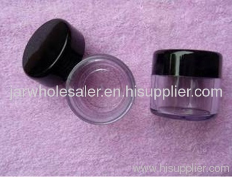 black lid plastic empty clear jar cosmetics container