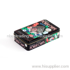 POKER & CHIPS IN TIN BOX