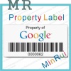 Property labels with barcode, Asset Tags, Hi Tack Destructible Labels