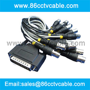 DB25 Pins to 16 BNC Cable, DVR Card Cable