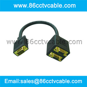 VGA Male To 2 VGA Female Y Splitter Adapter Cable
