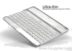 Ultra thin Aluminum Bluetooth Keyboard case for iPad2 new ipad3