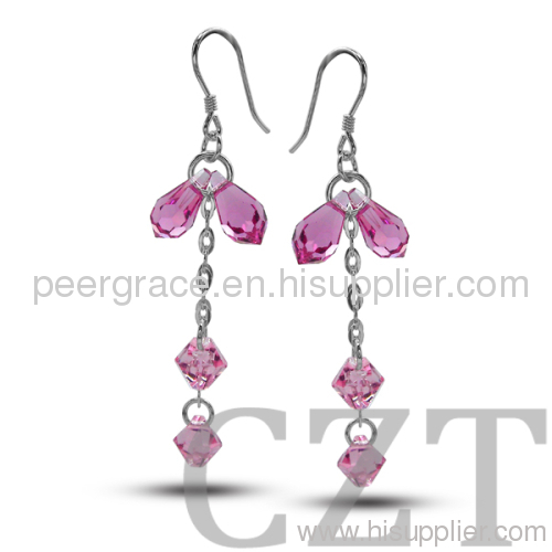 925 sterling silver earring with Swaroski Crystal