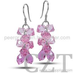 925 sterling silver earring with Swaroski Crystal