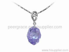 925 sterling silver pendant with color cubic zircon